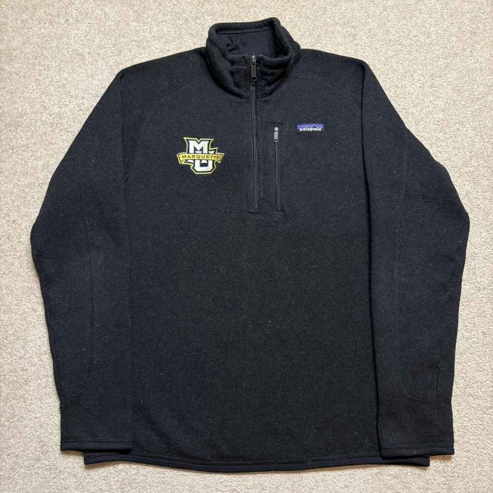 Patagonia Better Sweater Mens Medium Black Marquette Golden Eagles NCAA